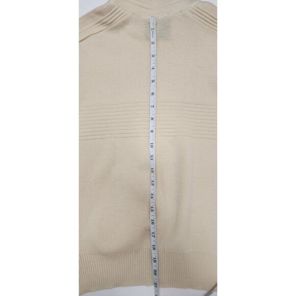 Vintage Demetre Beige 100% Virgin Wool 1/2 Zip Sweater Size M - Picture 9 of 10